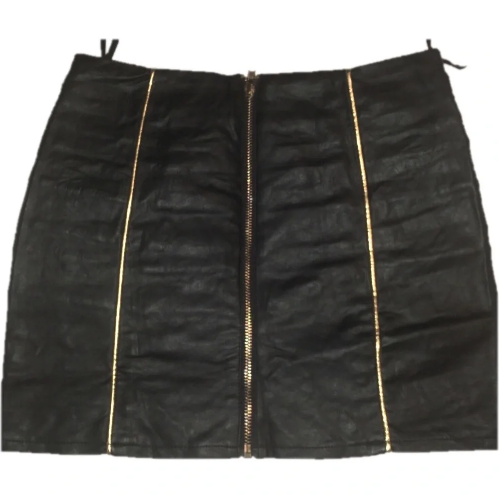 NWOT Endless Rose Vegan Leather Black Mini Skirt S